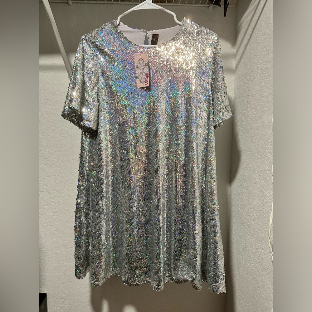 Iridescent sequen dress